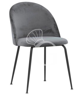 Metallstuhl "GLAMM", lackiert, mit Samtbezug