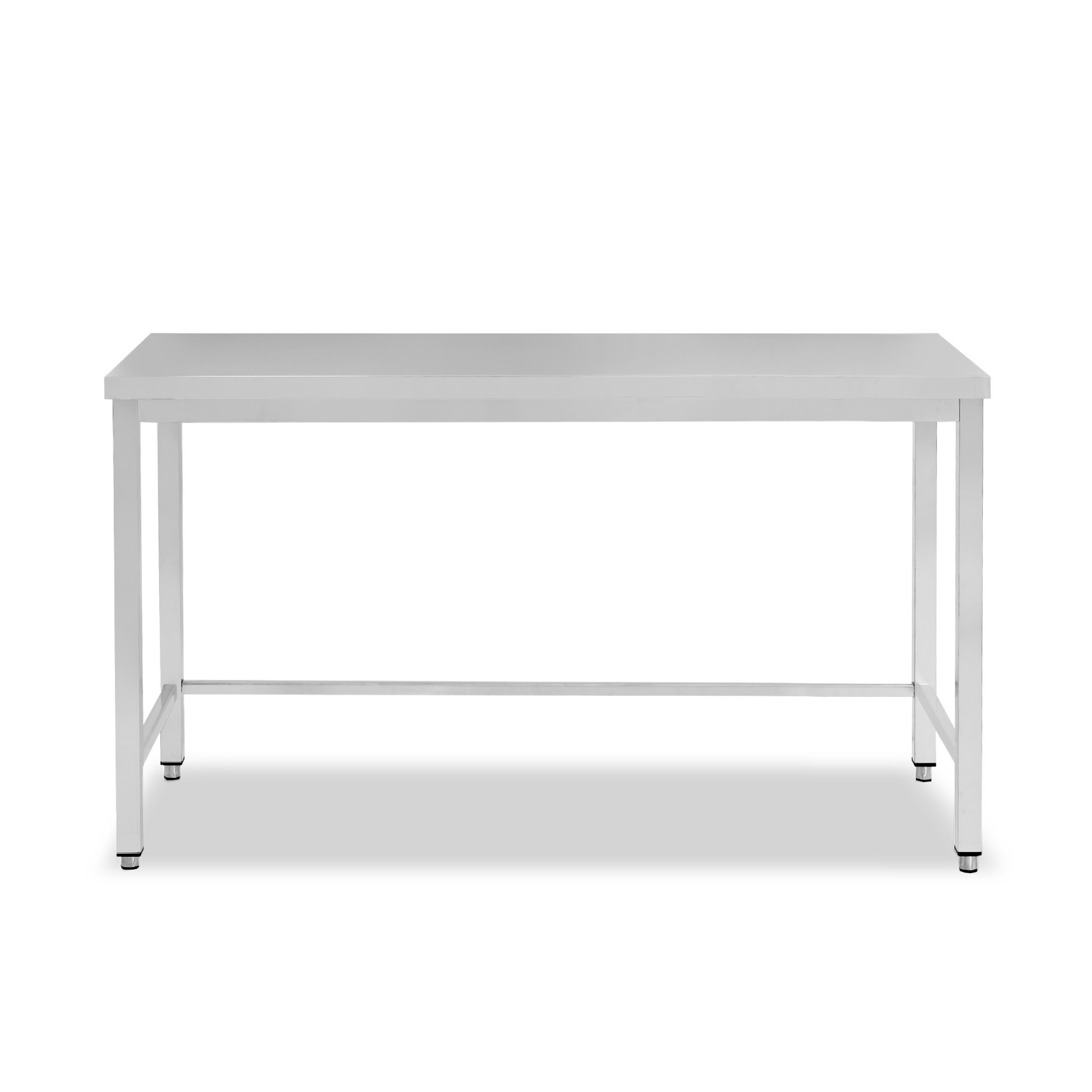 Tavolo semplice in acciaio inox con misure L 1900 mm x P 800 mm x H 850 mm