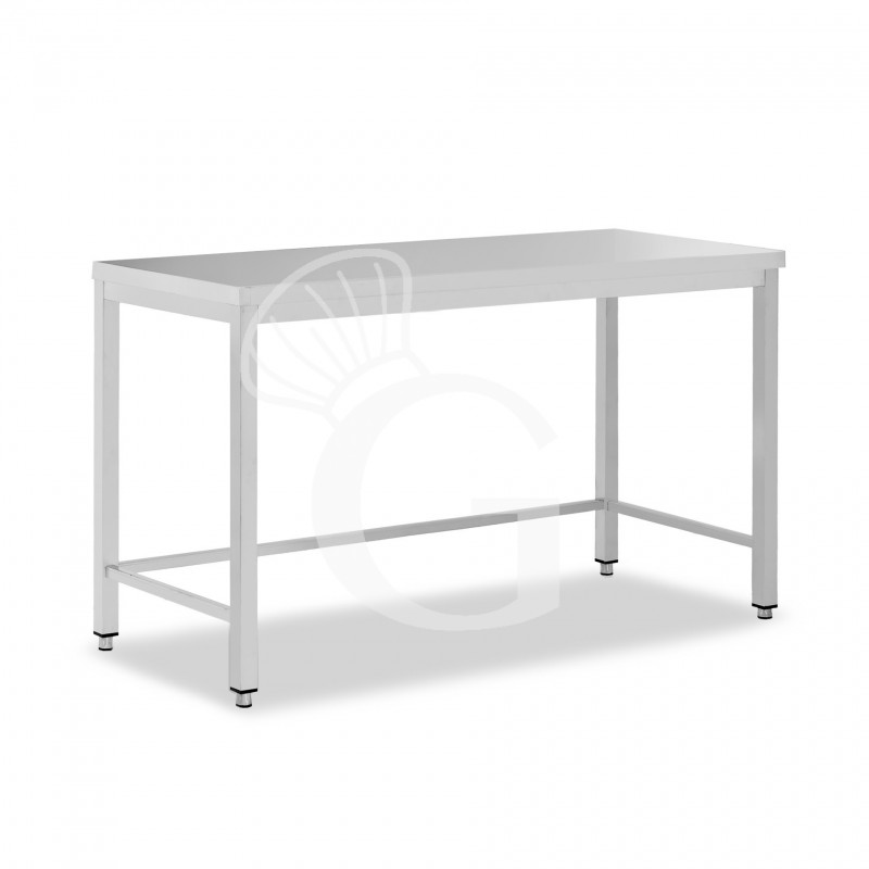 Tavolo semplice in acciaio inox con misure L 1900 mm x P 800 mm x H 850 mm