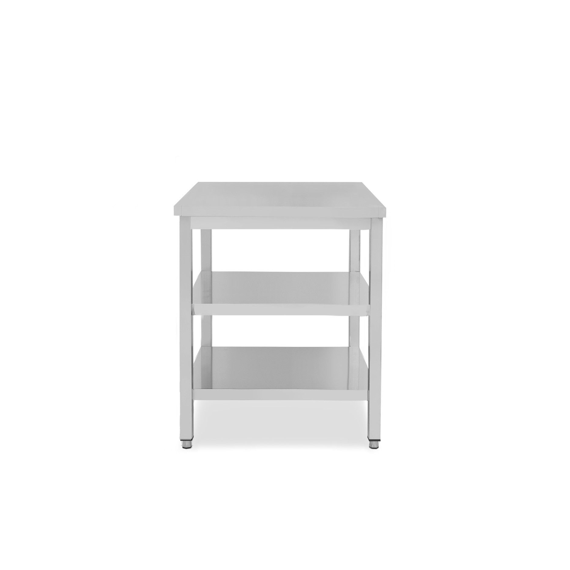copy of Tavolo semplice in acciaio inox con 2 ripiani e misure L 500 mm x P 700 mm x H 850 mm