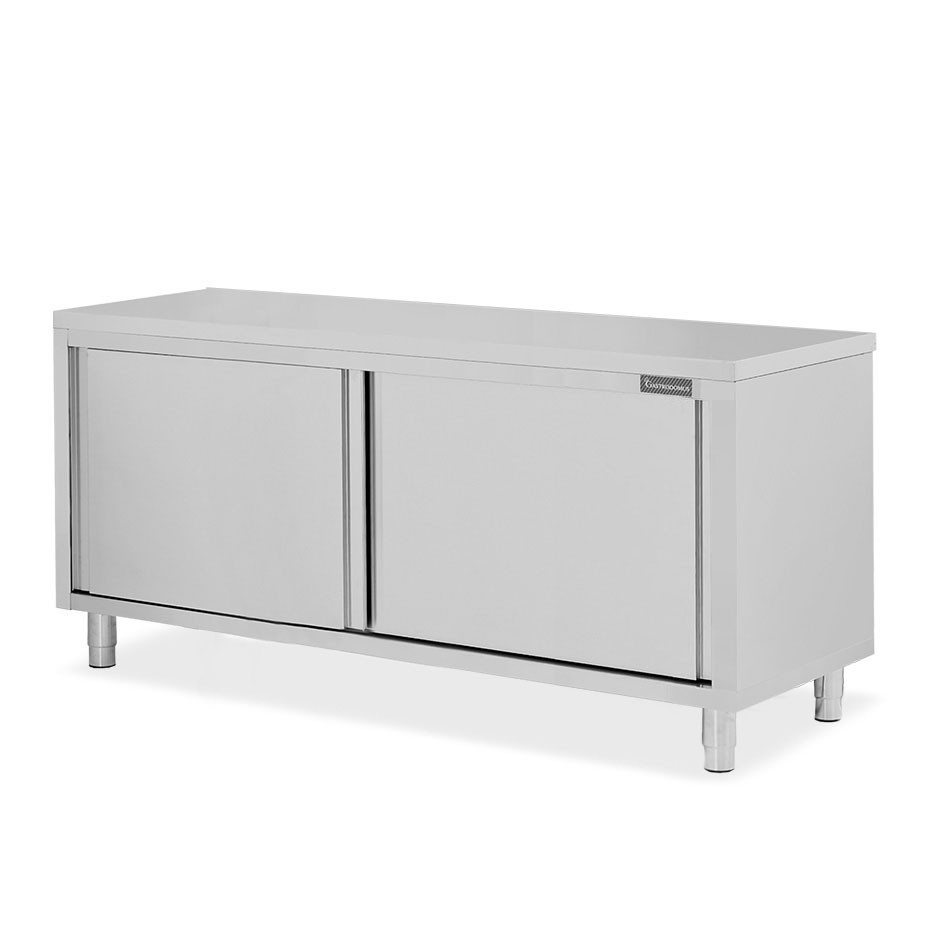 Durchreicheschrank, Edelstahl, Schiebetüren, B 2000 mm x 700 mm x  850 mm
