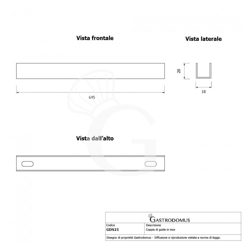 coppia di guide in inox