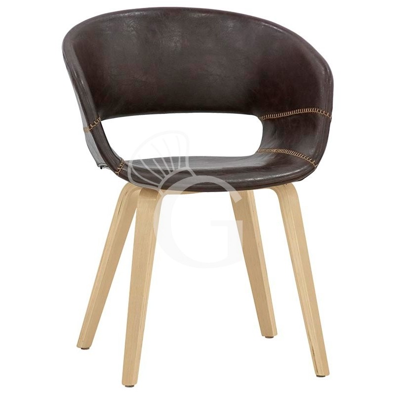 Stuhl "YOGA", Holz, mit Kunstleder-Bezug, B 420 mm x T 420 mm x H 750 mm
