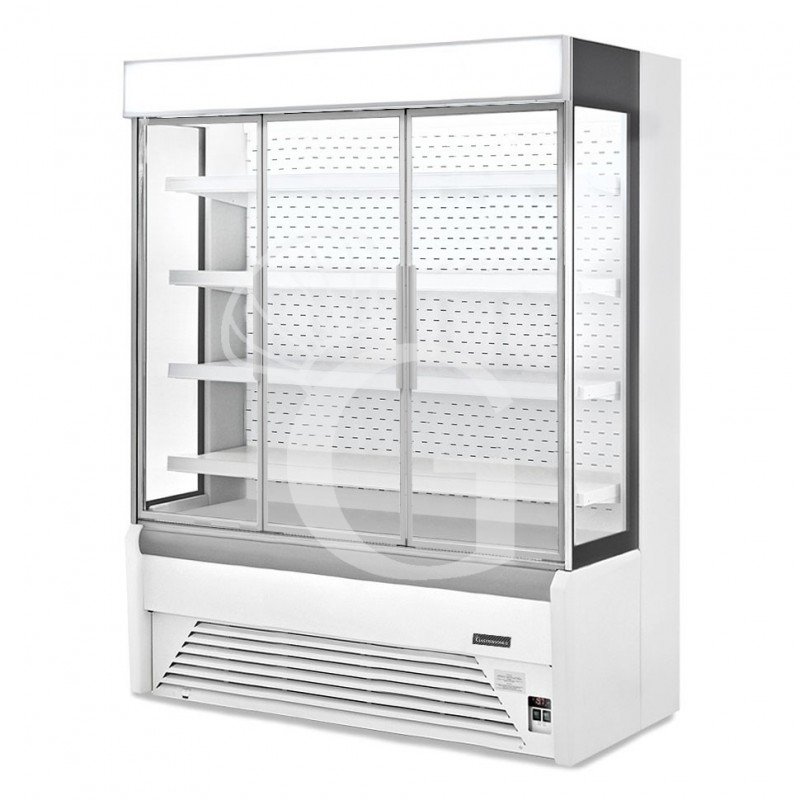 Wandkühlregal "Ettore" mit Umluftkühlung und Flügeltüren, Temperatur +1°C/+10°C und L 1940 mm