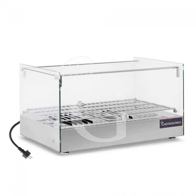 Wärmevitrine (35 Liter), Edelstahl und Glas, +30°C/+90°C, B 554 mm X T 361 mm X H 311 mm