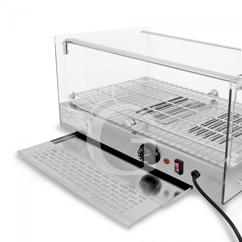 Wärmevitrine (35 Liter), Edelstahl und Glas, +30°C/+90°C, B 554 mm X T 361 mm X H 311 mm