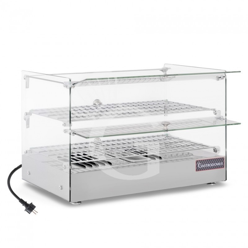 Wärmevitrine (50 Liter), Edelstahl und Glas, +30°C/+90°C, B 555 mm X T 375 mm X H 370 mm