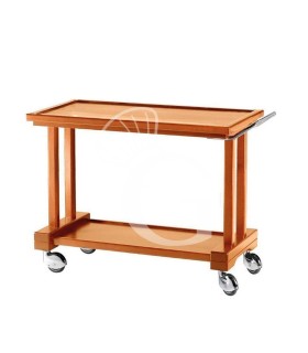 Servierwagen aus Massivholz, 2 Borde aus mehrschichtigem aus Birkenholz, B 810 mm x P 560 mm x H 810 mm