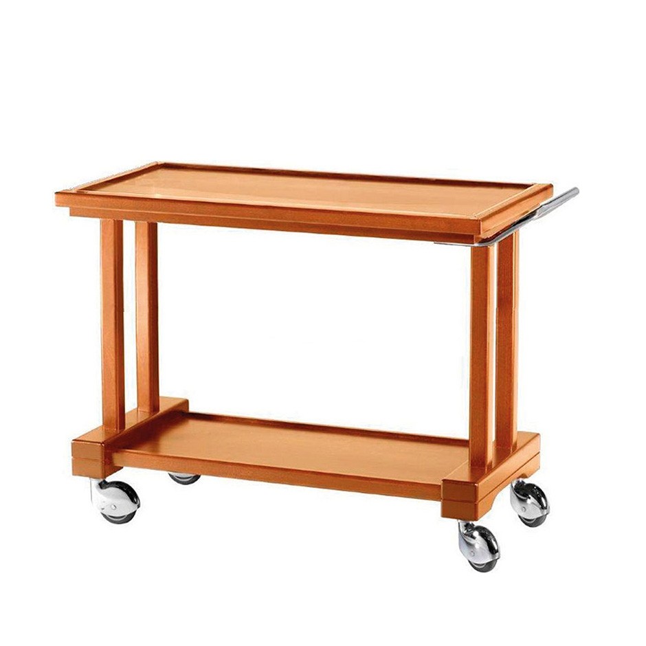 Servierwagen aus Massivholz, 2 Borde aus mehrschichtigem Birkenholz, L 1150 mm x P 550 mm x H 820 mm
