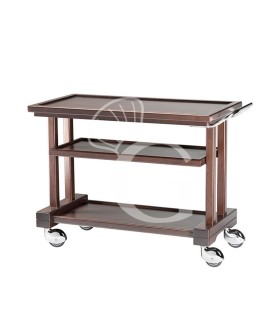 Servierwagen aus Massivholz, 3 Borde aus mehrschichtigem Birkenholz, B 810 mm x T 550 mm x H 820 mm