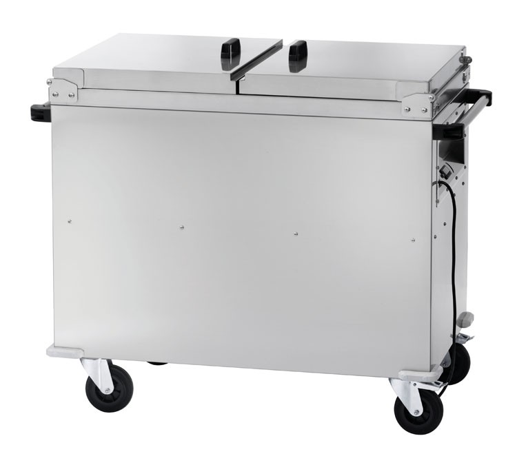 Thermowagen Bain-Marie mit Unterschrank, 2 GN 1/1 Behälter, B 960 mm x T 680 mm x H 1020 mm