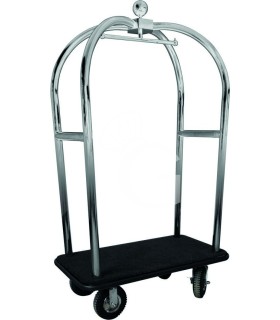 Gepäckwagen mit Kleiderstange aus Edelstahl, B 1100 mm x T 620 mm x H 1980 mm