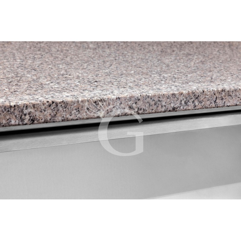 Pizzakühltisch, 1 Tür, 7 Schubladen, 210 L, Gitter 600 x 400 mm, mit Kühlaufsatzvitrine für 7 Behälter GN1/4