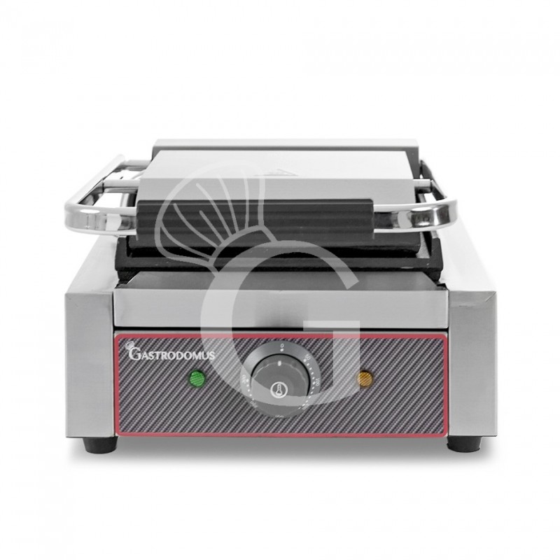 Kontaktgrill, glatte Grillplatte aus Gusseisen, B 130 mm x T 380 mm x H 210/520 mm