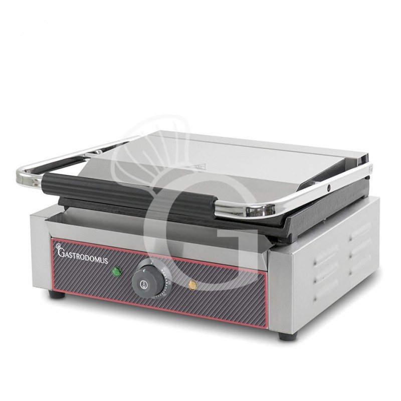 Kontaktgrill, glatte Grillplatte aus Gusseisen, B 410 mm x T 380 mm x H 210/520 mm
