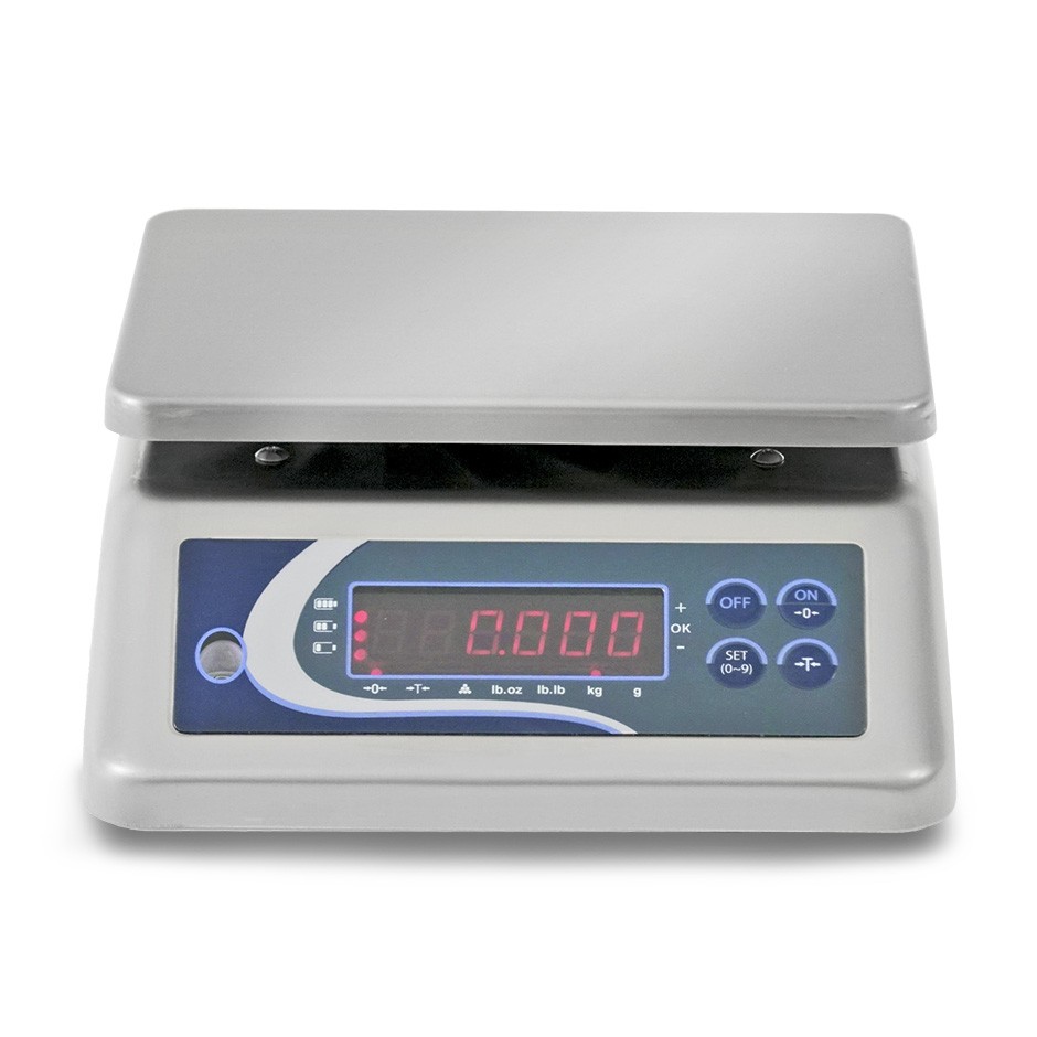Kontrollwaage, Tragkraft: 6 kg, beidseitiges Display, Präzision auf bis zu 0,5 g, B 290 mm x T 240 mm x H 110 mm