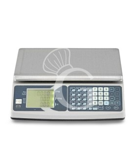 Geeichte Ladenwaage ohne Hochanzeige,  Tragkraft 15 kg, Präzision auf bis 2/5 g,  B 330 mm x T 345 mm x H 117 mm