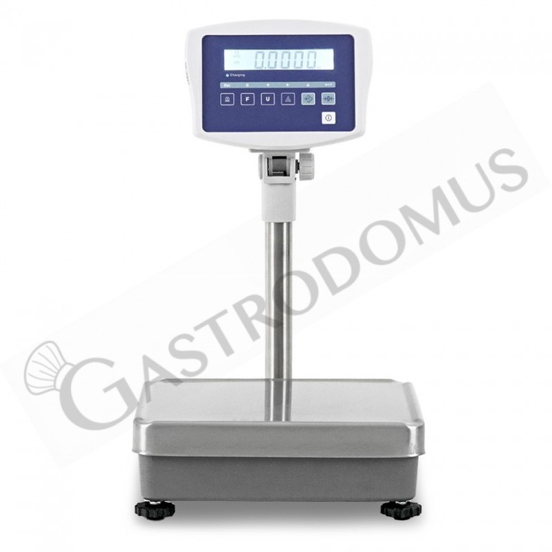 Industriewaage / Plattformwaage, Hochanzeige, einzellig, Tragkraft 60 kg, Präzision auf bis 5 g, B 360 x T 320 x H 600 mm