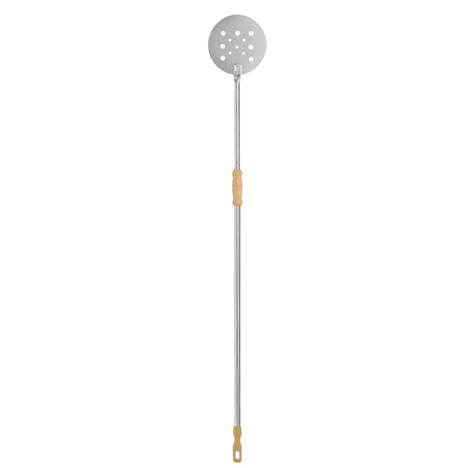 Pizzaschaufel, Edelstahl, rund, gelocht, Ø 220 mm, H 1700 mm