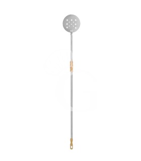 Pizzaschaufel, Edelstahl, rund, gelocht, Ø 260 mm, H 1700 mm