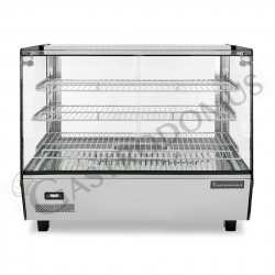 Warmhaltevitrine (160 Liter), Edelstahl und Glas, 3 Etagen, +30°C/+90°C,  B 856 mm X T 568 mm X H 686 mm