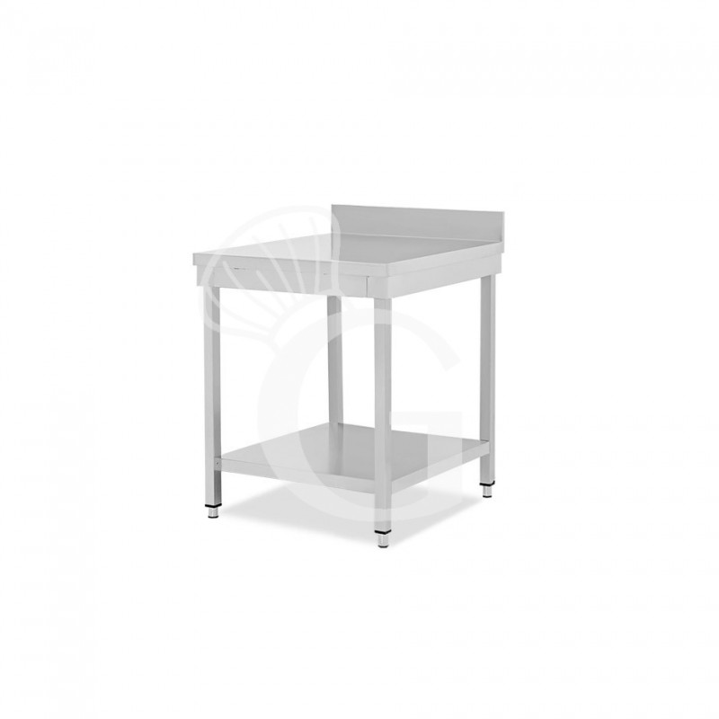 Edelstahltisch, 1 Grundboden, Aufkantung, B 500 mm x T 600 mm x H 965 mm