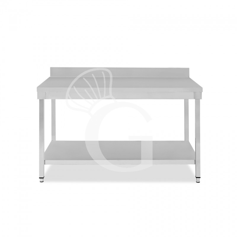 Edelstahltisch, 1 Grundboden, Aufkantung, B 1600 mm x T 600 mm x H 965 mm