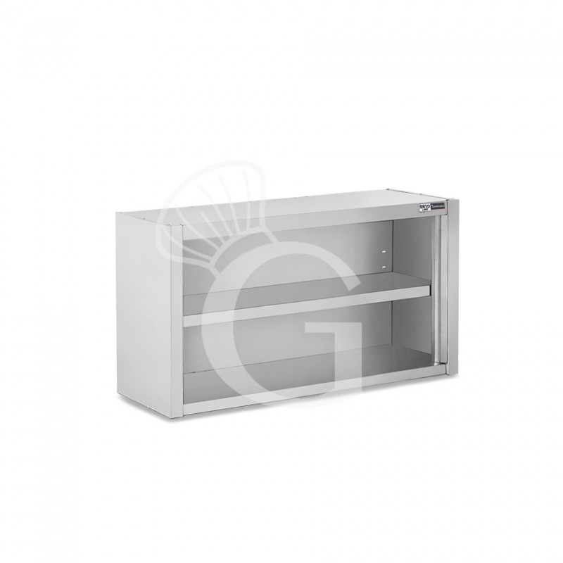 Offener Wandhängeschrank, Edelstahl, 1 Zwischenboden, B 1100 mm x T 400 mm x H 660 mm