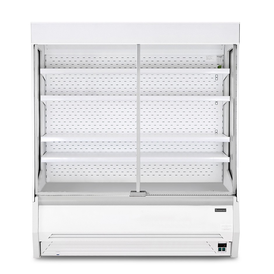 Wandkühlregal "Mirko", Umluftkühlung, Schiebetüren, Temperatur +1°C/+10°C, L 2560 mm