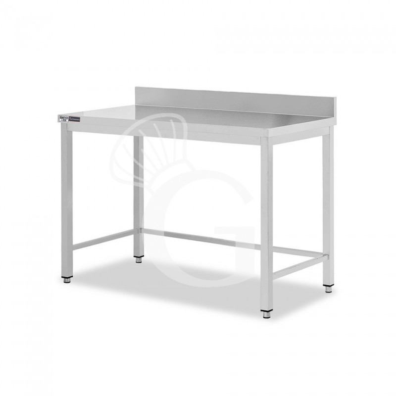 copy of Tavolo semplice in acciaio inox con alzatina e misure L 1100 mm x P 600 mm x H 850 mm