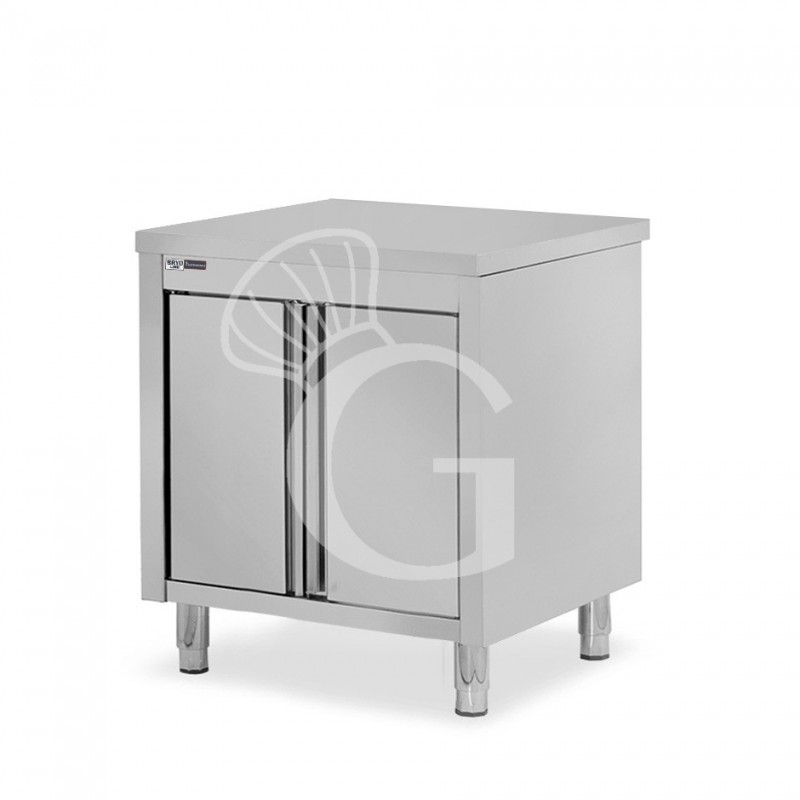 Schranktisch / Arbeitsschrank, Edelstahl, 1 Flügeltür, B 800 x T 600 x H 850