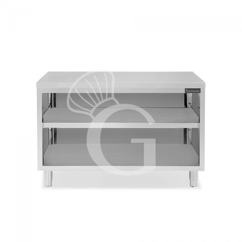 Offener Edelstahltisch 2 Regalböden B 1600 mm x T 700 mm x H 850 mm