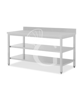 Edelstahltisch 2 Regalböden Aufsatz B 2000 mm x T 800 mm x H 950 mm