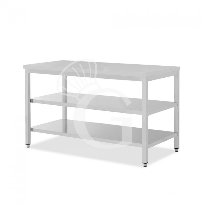 Edelstahltisch 2 Regalböden B 1800 mm x T 700 mm x H 850 mm