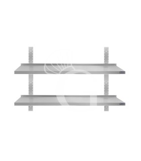 Doppelte Wandborde aus Edelstahl, B 1200 mm x T 400 mm x H 700 mm