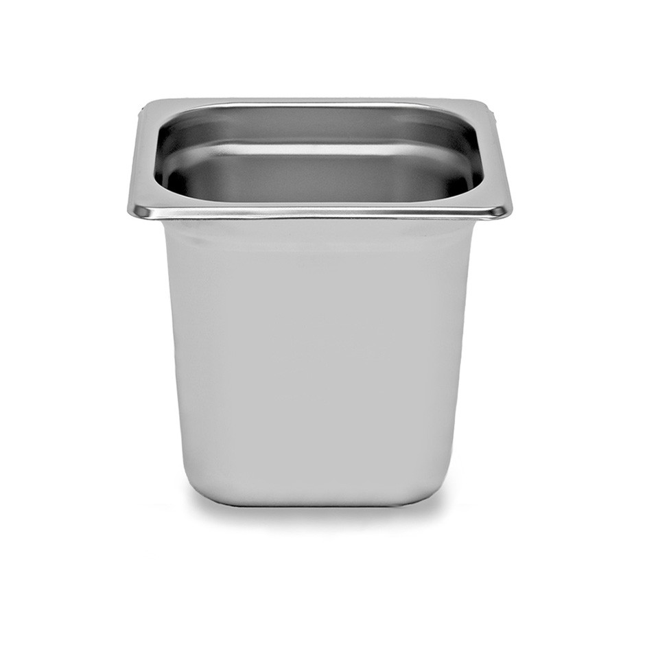 GN Behälter 1/6, Edelstahl, B 176 mm x T 162 mm x H 200 mm, 6 Liter