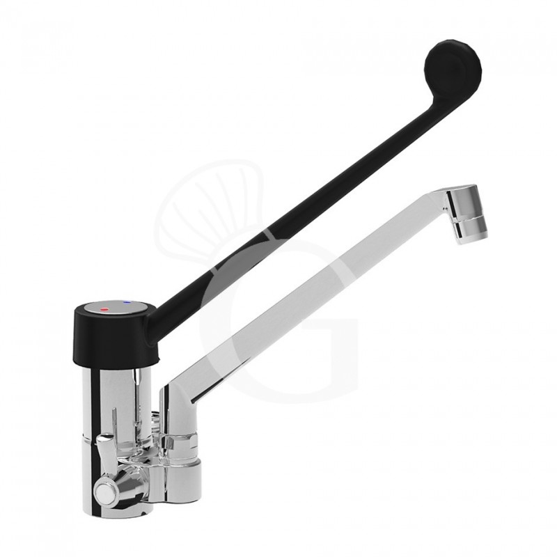 copy of Rubinetto miscelatore monoforo monocomando C40 con leva in plastica nera - L 250 mm