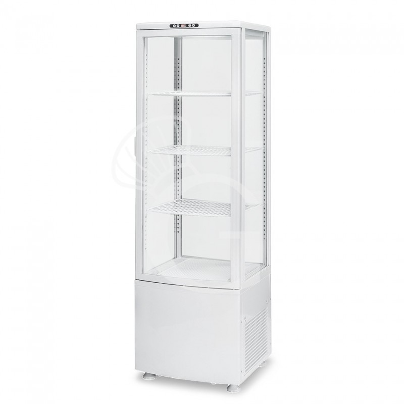 Weiße Getränke-Kühlvitrine (235 L), Umluftkühlung, Temperatur 0°C/+12°C