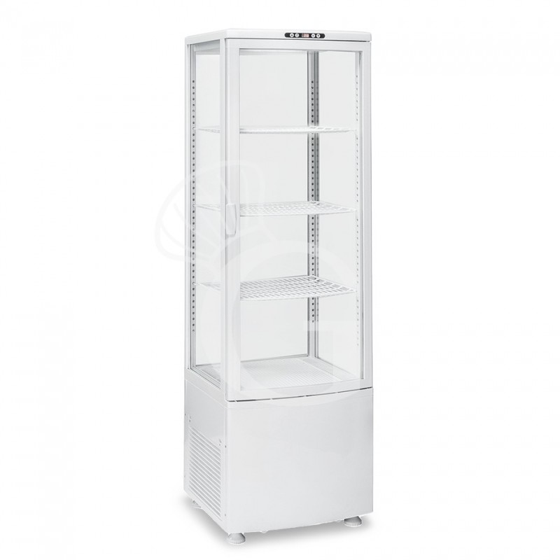 Weiße Getränke-Kühlvitrine (235 L), Umluftkühlung, Temperatur 0°C/+12°C