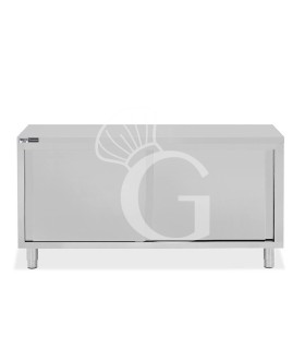 copy of Tavolo armadiato in acciaio inox con 1 porta battente, L 600 mm x P 600 mm x H 850 mm