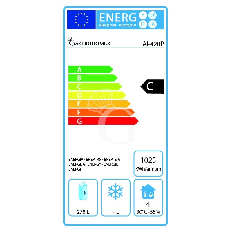 Tiefkühltruhe (355 L), statisch, Glasdeckel, Temperatur -18°C, Energieklasse C
