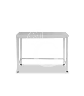 Tavolo semplice in acciaio inox con misure L 900 mm x P 800 mm x H 850 mm