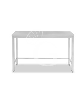 Tavolo semplice in acciaio inox con misure L 1500 mm x P 600 mm x H 850 mm