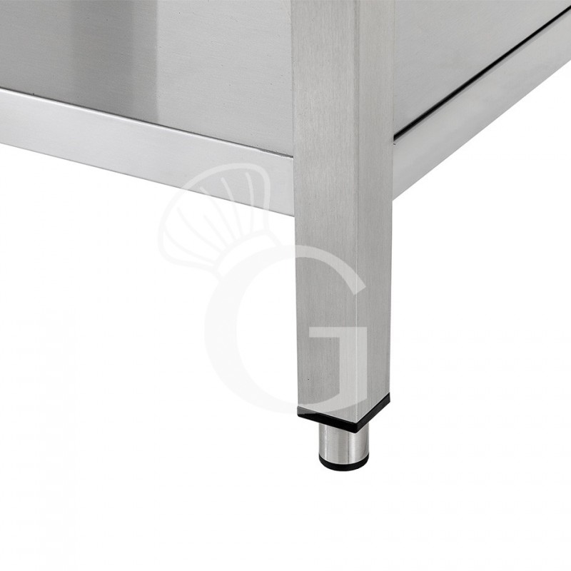 Edelstahltisch, Grundboden, 2 Schubladen, B 1000 mm X T 700 mm X H 865 mm