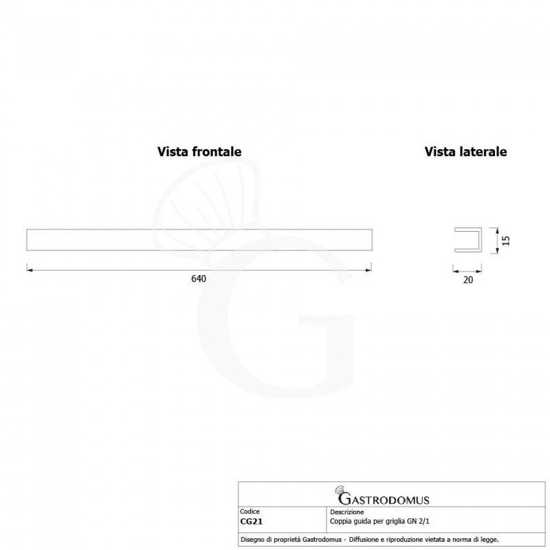1 Paar Führungsschienen GN 2/1 650 mm x 530 mm