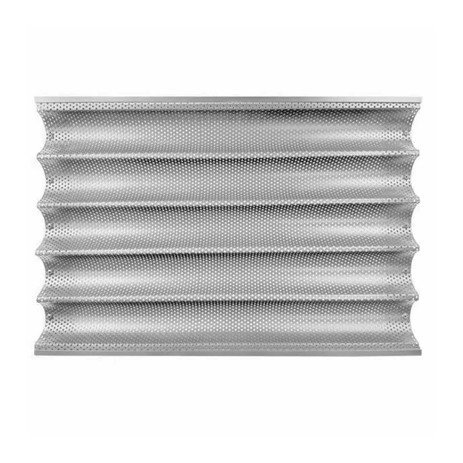 Baguetteblech aus Aluminium, 5 Quermulden, 600 mm x 400 mm