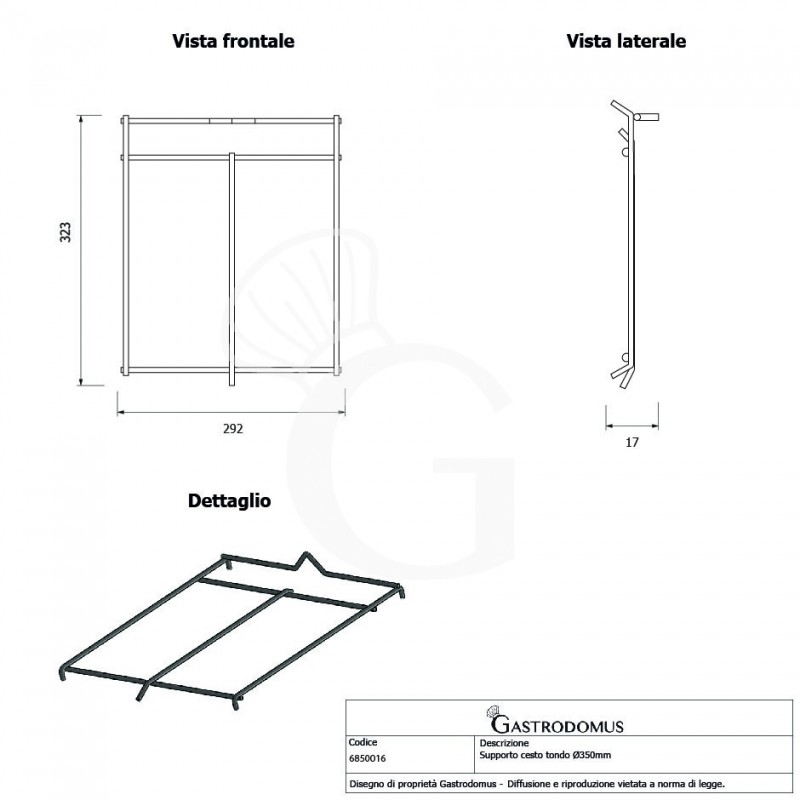 copy of Supporto lavabicchieri/lavastoviglie L 475 mm x P 400 mm x 570 mm