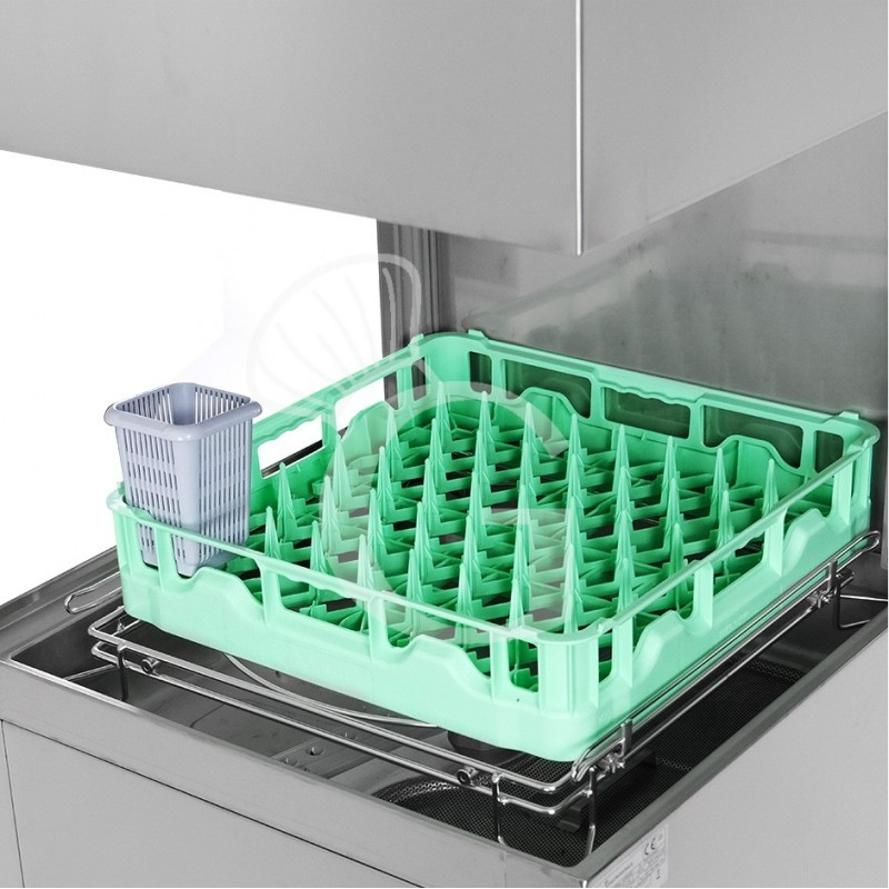 copy of Lavastoviglie a capotta elettromeccanica cesto 50x50cm altezza 43cm-dosatore brillantante e detergente installato