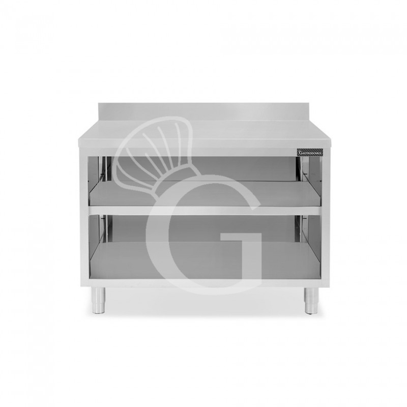 Offener Edelstahltisch 2 Regalböden Aufsatz B 1200 mm x T 600 mm x H 950 mm