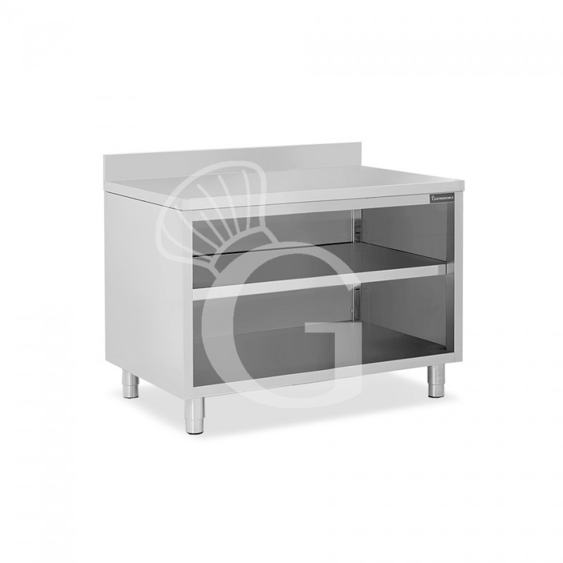 Offener Edelstahltisch 2 Regalböden Aufsatz B 1200 mm x T 600 mm x H 950 mm